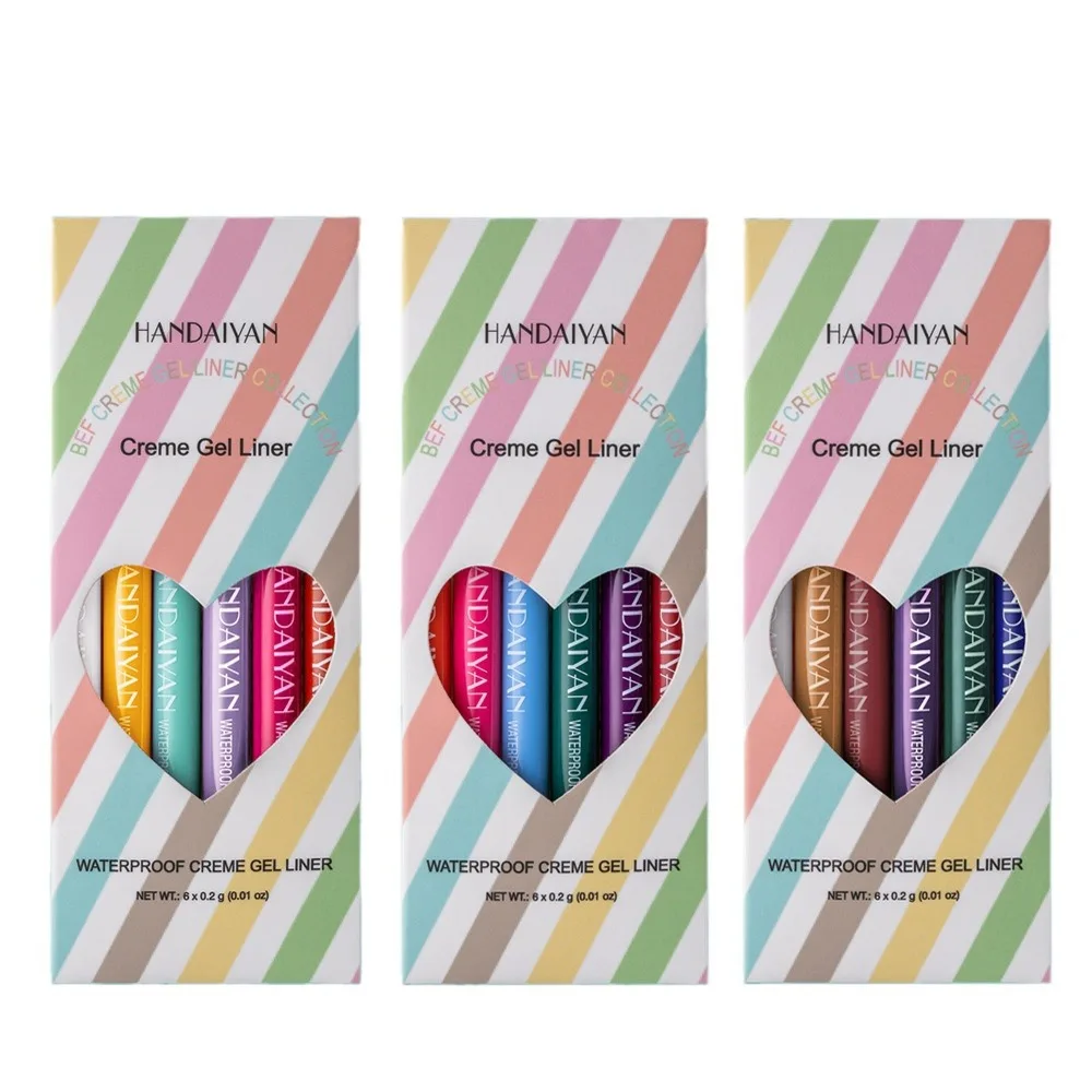 Ensemble d'eyeliner crémeux imperméable, stylo Gel longue durée, Kit de crayons, maquillage de couleurs vives, cosmétique pour les yeux des femmes