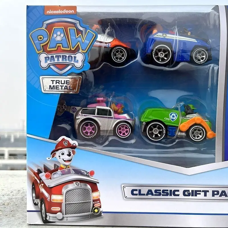 2025 nouvelle patte patrouille transformant Bus série alliage voiture ensemble boîte-cadeau figurine jouets film vrai métal enfants jouets cadeaux de noël