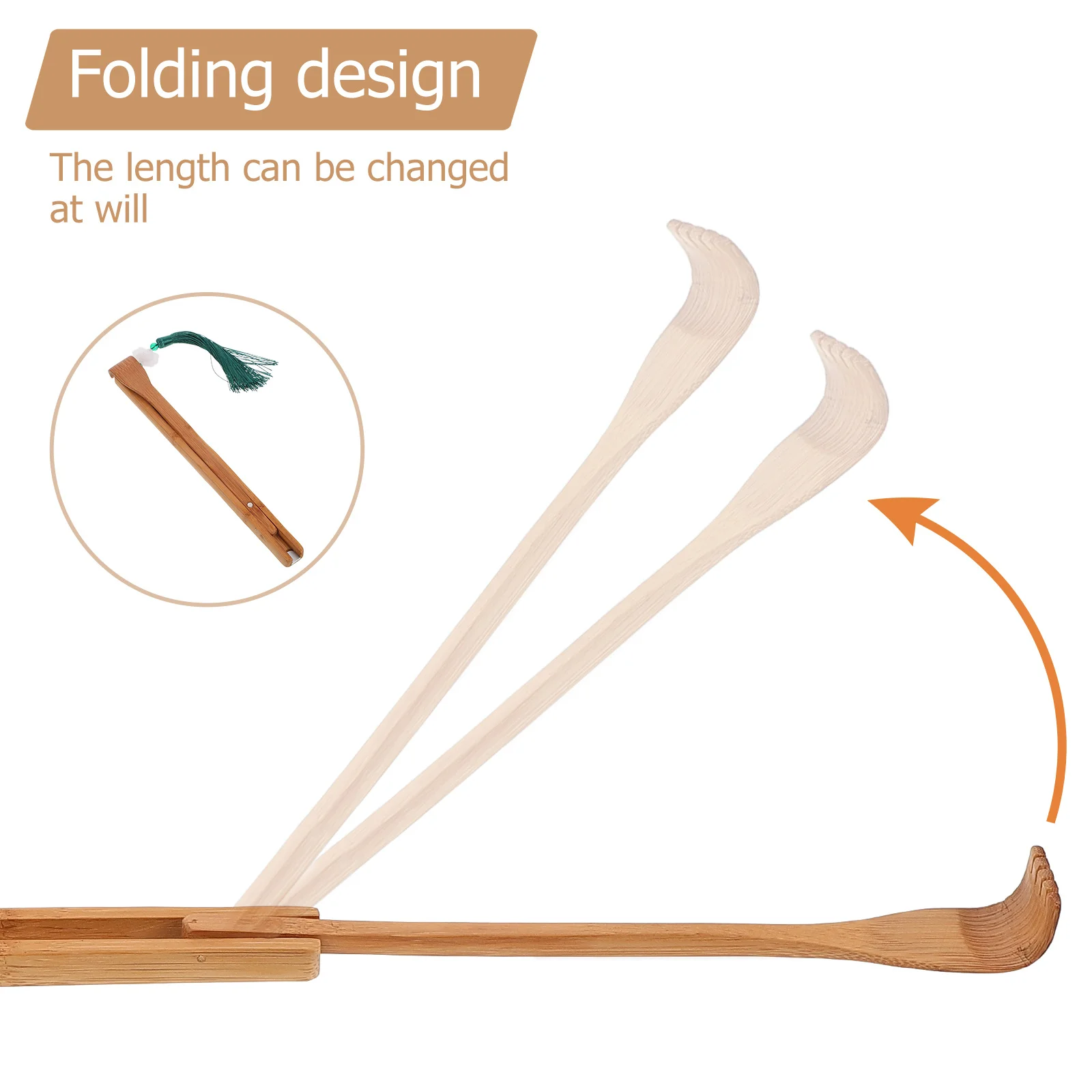 

1Pcs Folding Back Scratcher Bamboo Portable Body Massager for Stress Relief Scratching Tool Back Massager