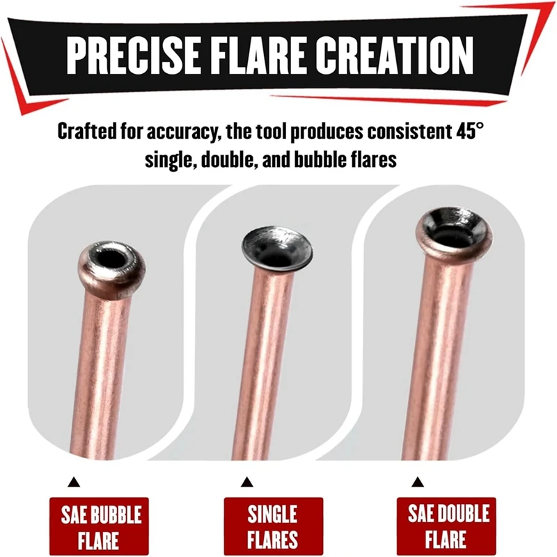 Super Sale Brake Line Flaring Kit 7Pcs for 3/16" Copper Aluminum Nickel-Copper Tubing, 45° Single Double Bubble