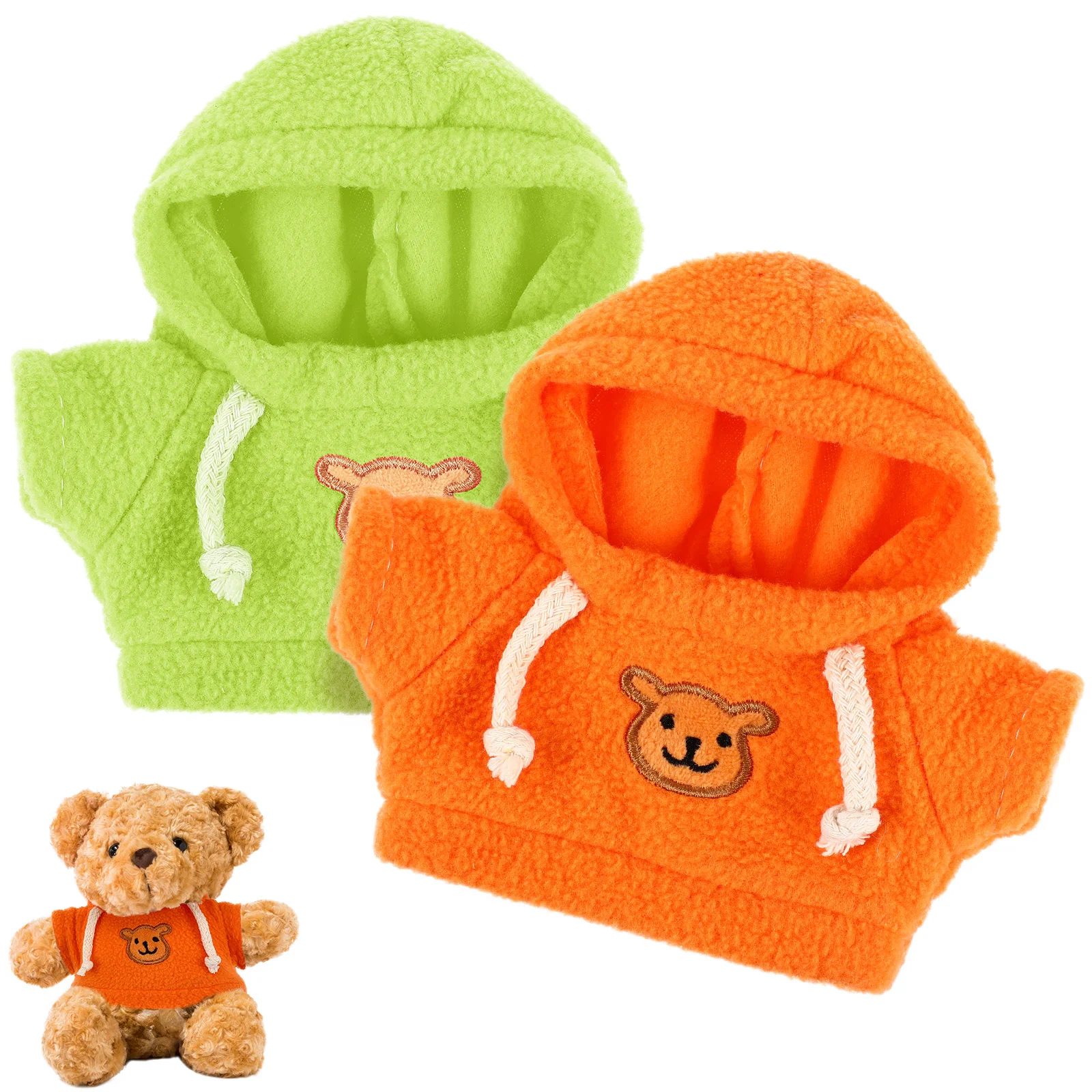 2 Pcs Clothing Bear Clothes Girls Toys Decorative Filling Stuffed Animals White Hoodie