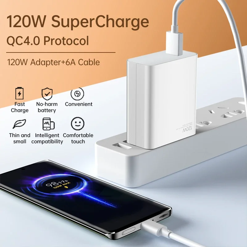 Xiaomi 11T Pro Fast Charger 120W originale EU Turbo Quick charge 6A cavo USB C per MI 12 pro ultranote 11t pro POCO X3 X4 M4