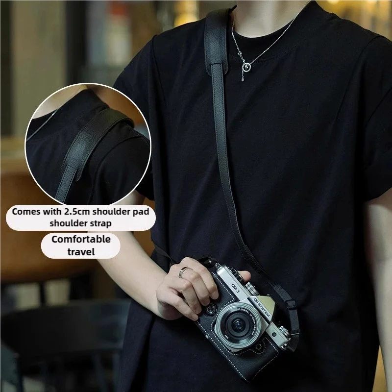 New for Olympus OM-3 handle leather case; om3 camera bag protector; OM3 genuine leather wrist strap shoulder strap