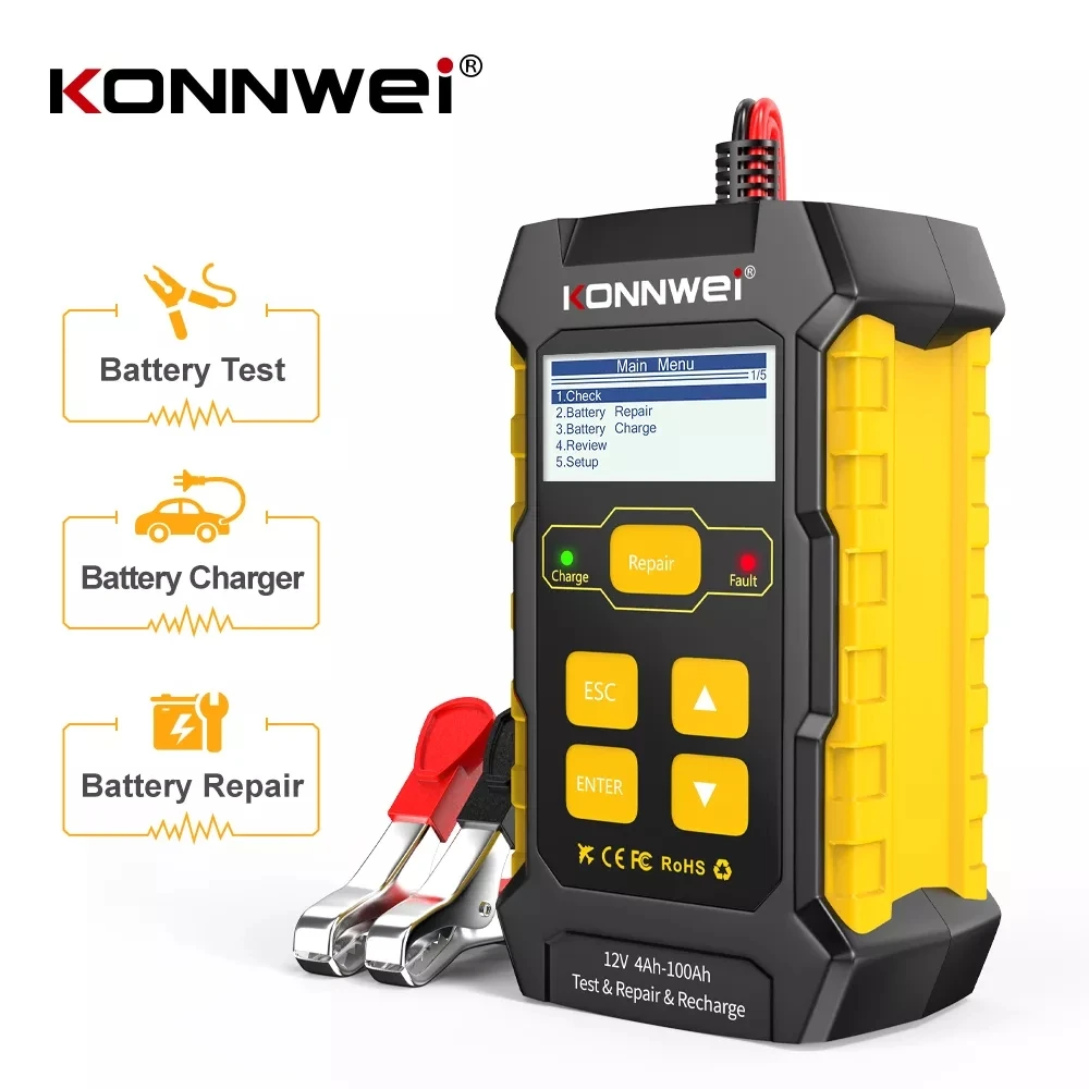 

2024 Car Battery Tester for All Cars 12V 100-2000CCA Battery System Analyzer Quick Cranking Charging Circut Load Tester Tool