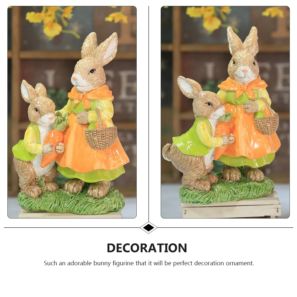 

Gifts Cartoon Bunny Decor Resin Craft Rabbit Decorations Desktop Figurine Animal Statue Ornaments Mini Figurines Artware