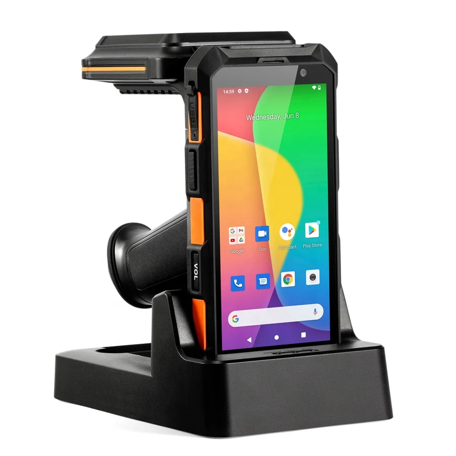 Industrieller RFID-UHF-Handheld-PDA mit Scan-Trigger, robuster Android-Barcode-Scanner, Lagermanagement, 2D-WLAN-Lager