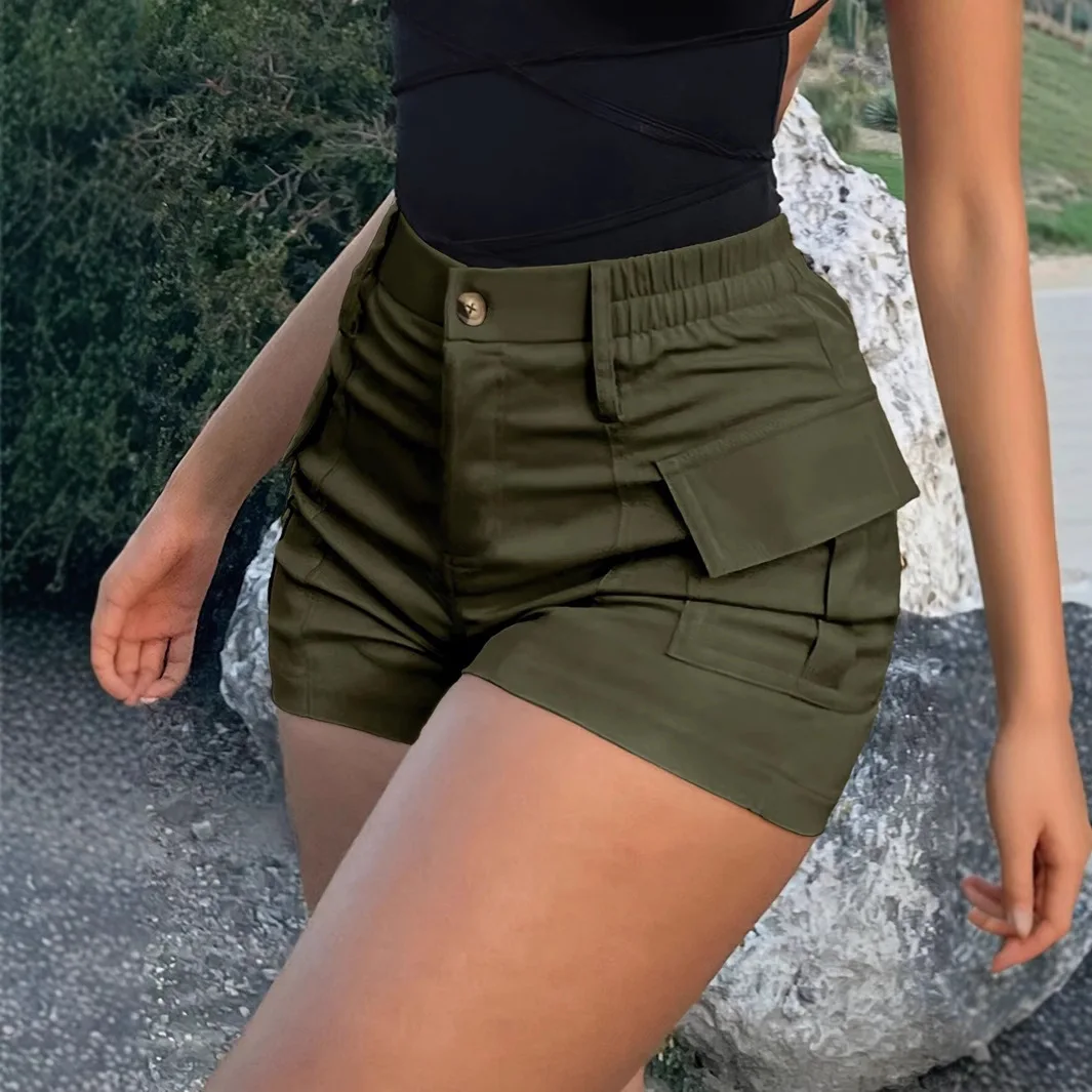 US SIZE European and American Women's Summer Fashion Niche Retro American Casual Versatile Three Quarter Shorts
