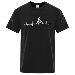 Mountain Bike Heartbeat Funny Mtb Dirt Bike Men Tshirt Hip Hop Casual Tops Summer Street T Shirt Cotton Short Sleeve 63901