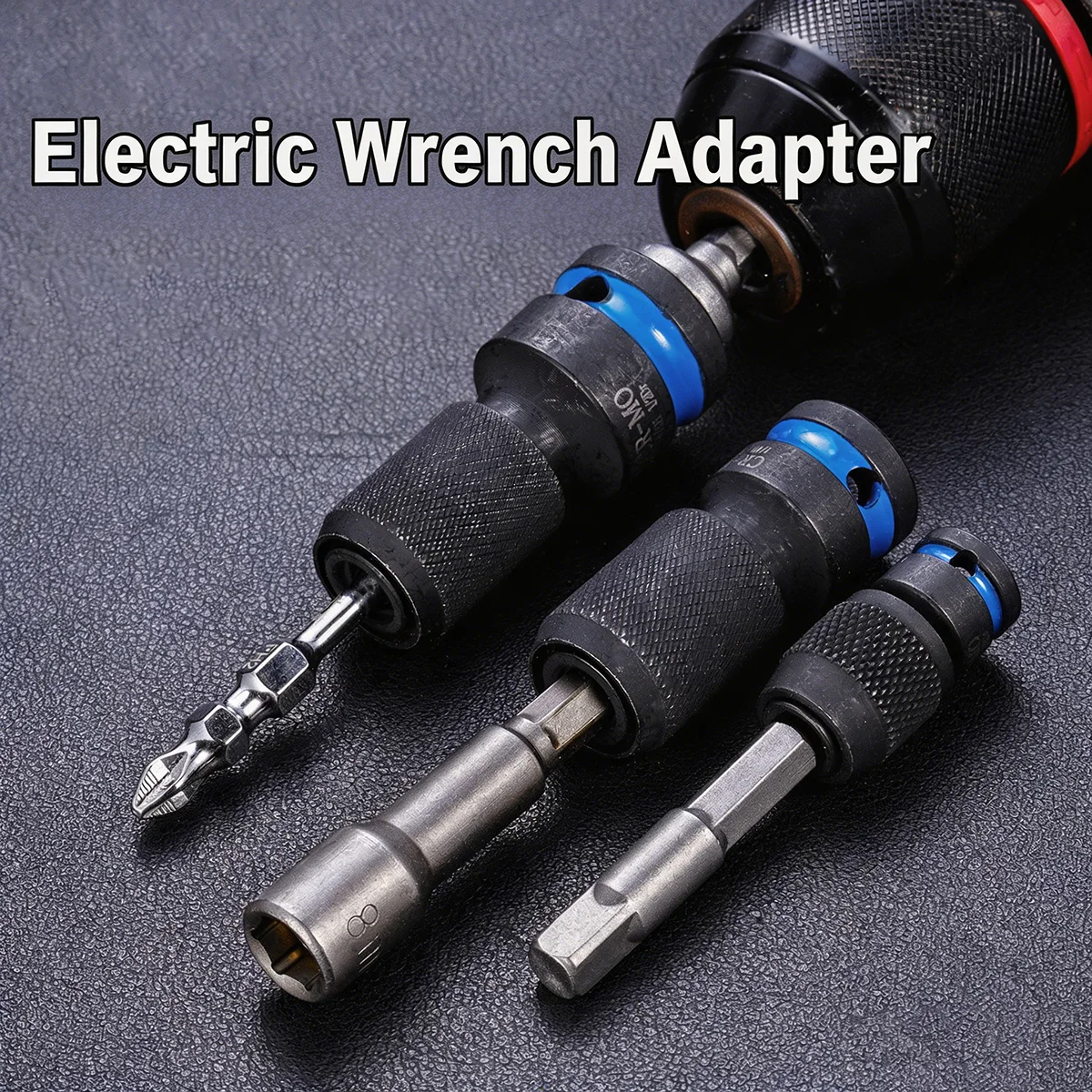 3Pcs/Set Impact Hex Converter Square Drive To Quick Release Hex Socket Wrench Adapter For Electric Wrench Motorcycle Repair Tool
