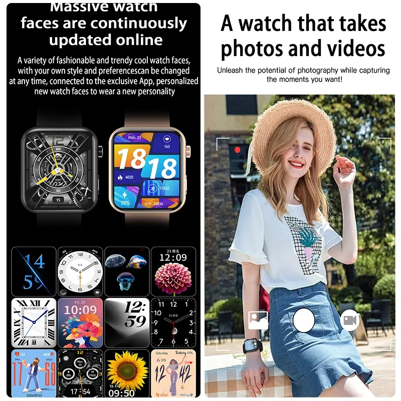 2025 New Large Memory Smart Watch 3D Dynamic Dail Take Photos Video Heart Rate Sports Fitness Waterproof BT Call HD Smart Watch