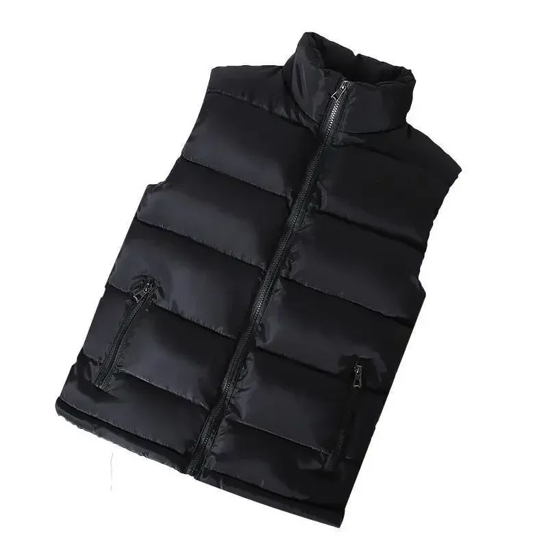 White Outwear Vests Jackets Men Autumn Winter Cotton Padded Coats Sleeveless Jackets Men Clothing 2024