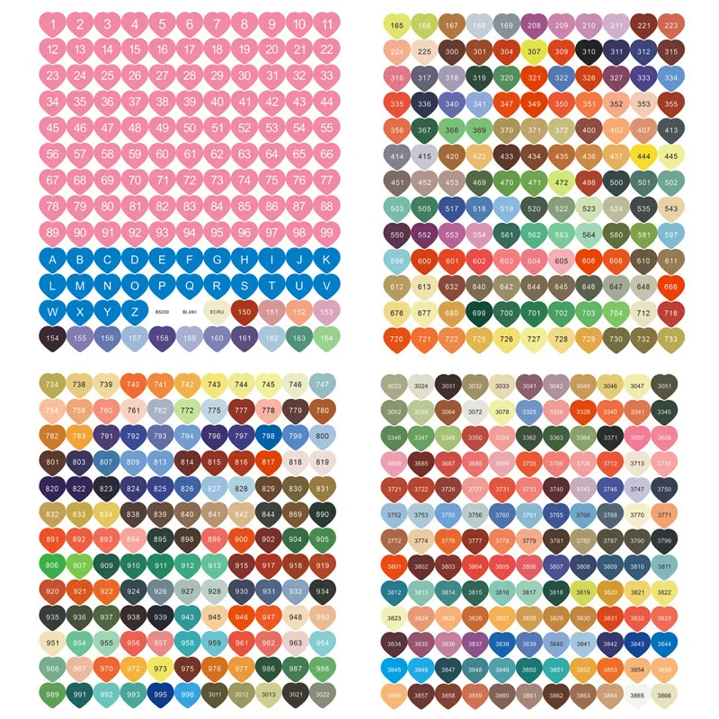 Diamond Painting Kleur Nummer Sticker Hart Dmc Labels Stickers Organizer Box Diamond Painting Accessoires Mozaïek Fles Gereedschap