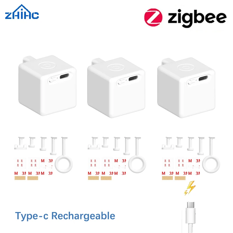 Tuya Zigbee Bluetooth Smart Touch Fingerbot Plus USB Rechargeable bouton de commutation bras poussoir Fingerbot Via Alice Alexa Google Home