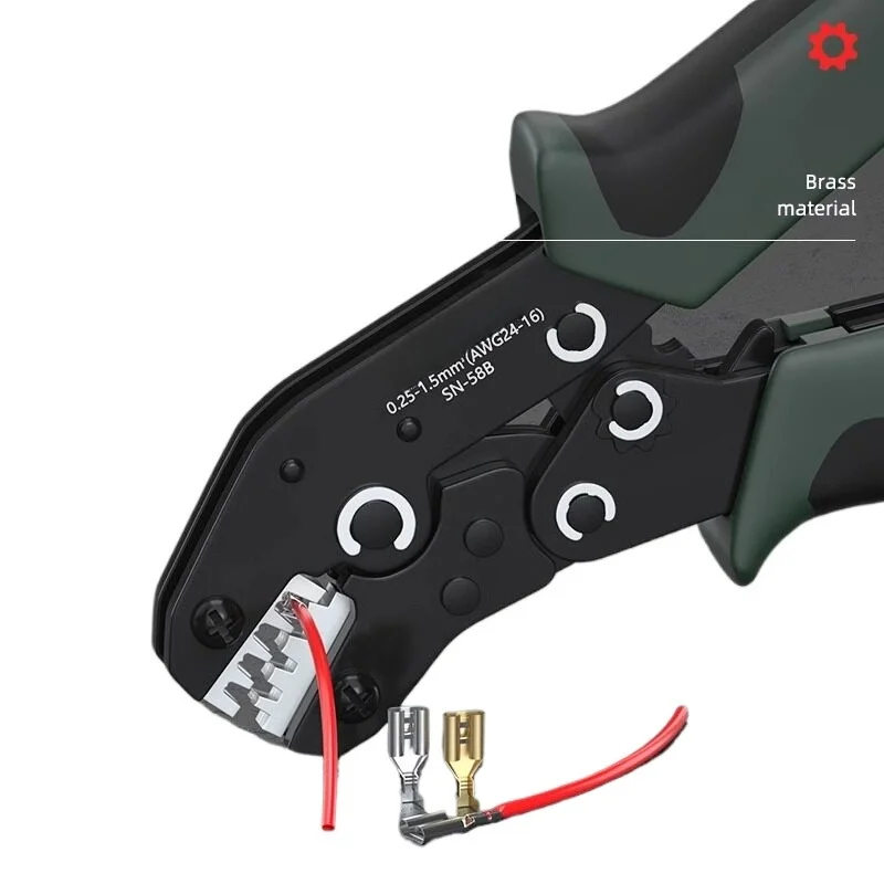 SN-58B Crimping Pliers Set 6.3mm Female Spade Connector Cold Press Terminal Wire Crimping Tool for Automotive Wiring Harness