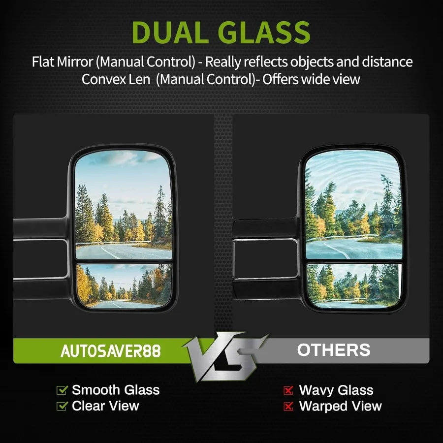 Abschleppspiegel, kompatibel mit 20142018 Chevy Silverado GMC Sierra 1500 Paar Set für 20152018 Silverado Sierra 2500 HD 3500 HD