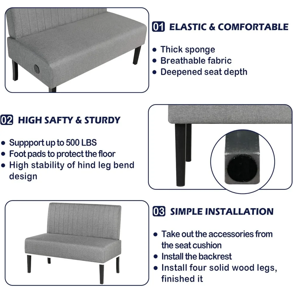 أريكة مخملية مدمجة مع منفذ USB للمساحات الصغيرة، مثالية لراحة غرفة النوم وغرفة المعيشة #5