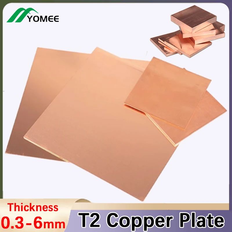 Dicke 0,3–6 mm T2 99,99 % reine Cu-Metallblech-Folienplatte, Kupferplatte, roter Kupferblock für GPU, CPU, VGA-Chip, RAM-Kühlung