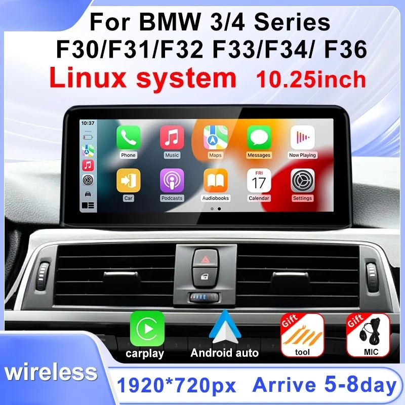 10.25 Touch Screen Display For BMW 3/4series F30 F31 F32 F33 F34 F36 NBT EVO Wireless Carplay Android Auto Car Multimedia Player