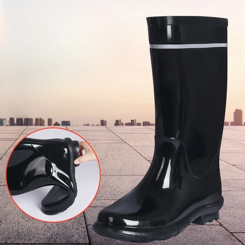 Botas De Lluvia Para Hombre, PVC Y Silicona, Tacón Bajo, Para Trabajo Y Exteriores._voghion.com