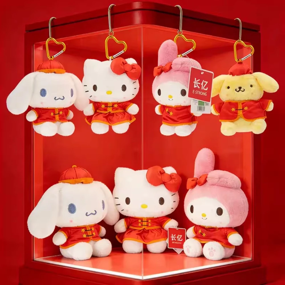 

Sanrio Tang Suit Style Pendant Blind Box Pompompurin My Melody Cinnamoroll Peripherals Doll Cute Figure Ornament Trendy Toy Gift