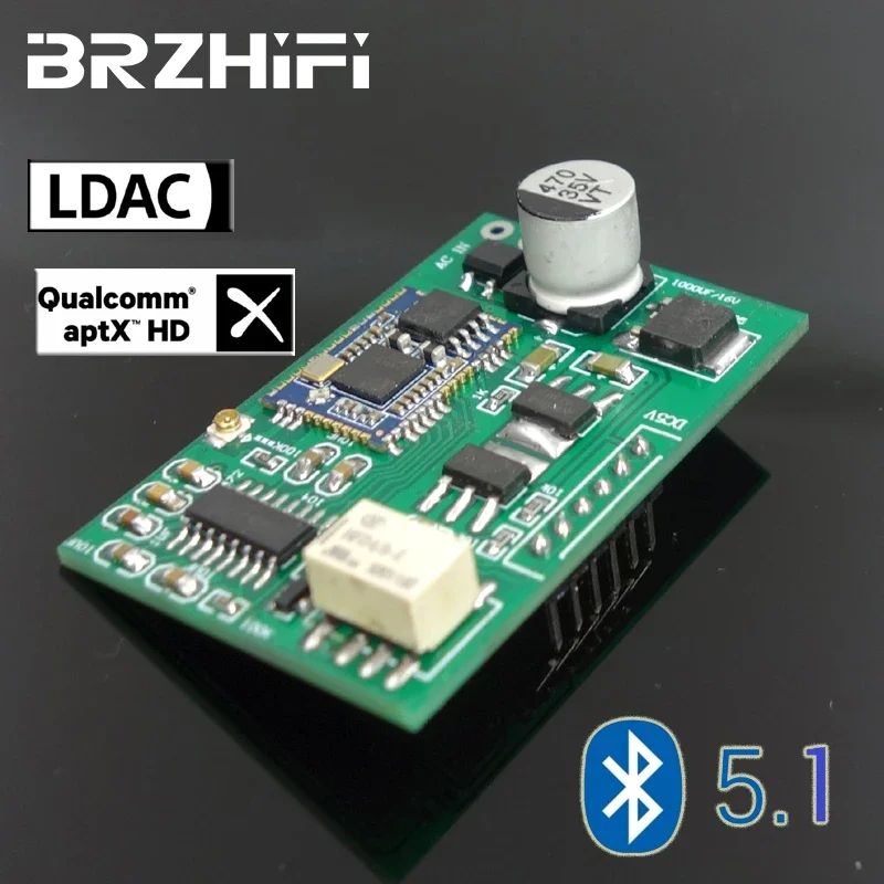 

BRZHIFI Bluetooth 5.1 Decoder Audio Board Stereo DIY QCC5125 Decoding Module Analog Input Hardware Decoding APTX HD LDAC