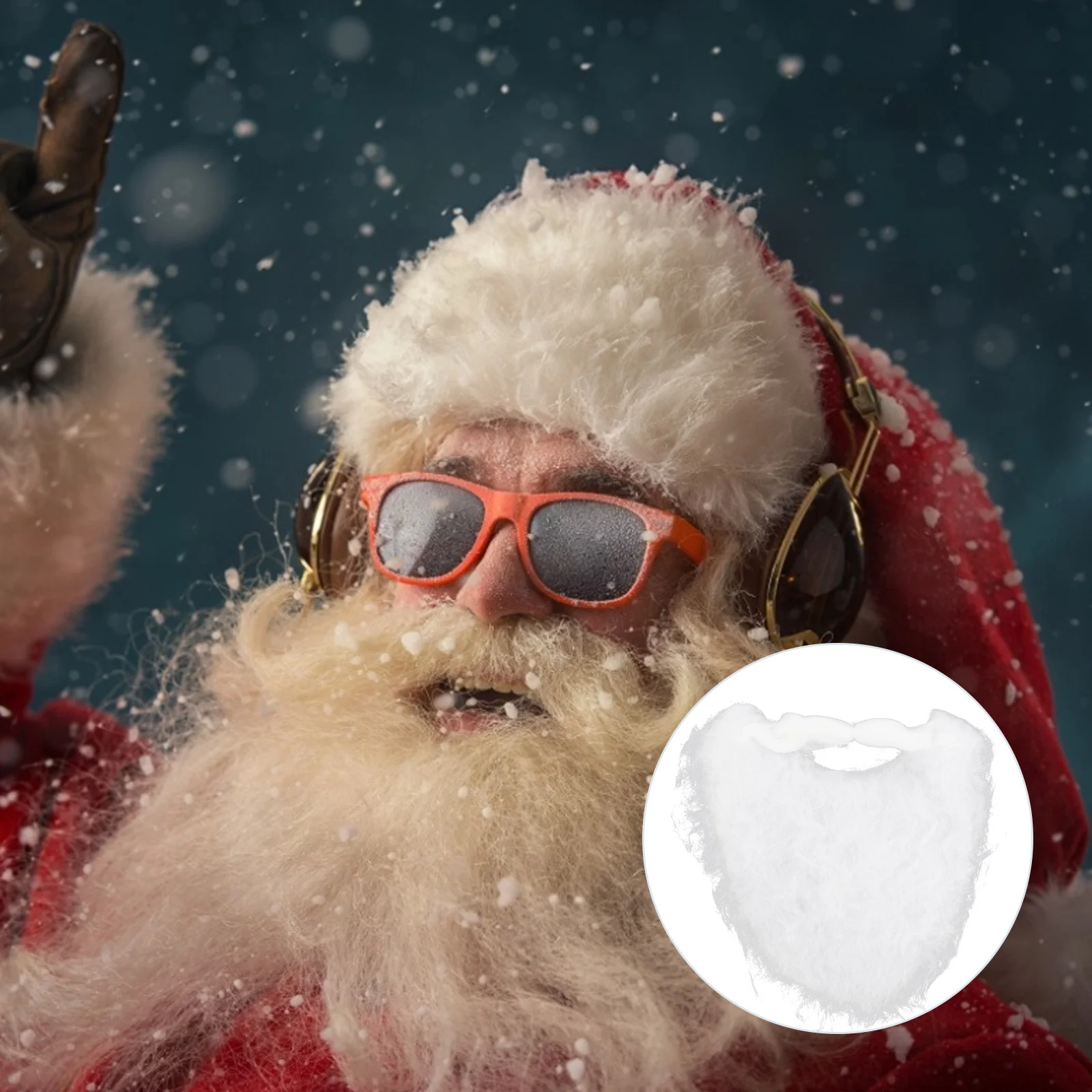 

6Pcs Christmas Santa Claus Beard Flannel Fake Mustaches Cosplay Dressing Prop Party Facial Hair Santa Costume Decorative Beard