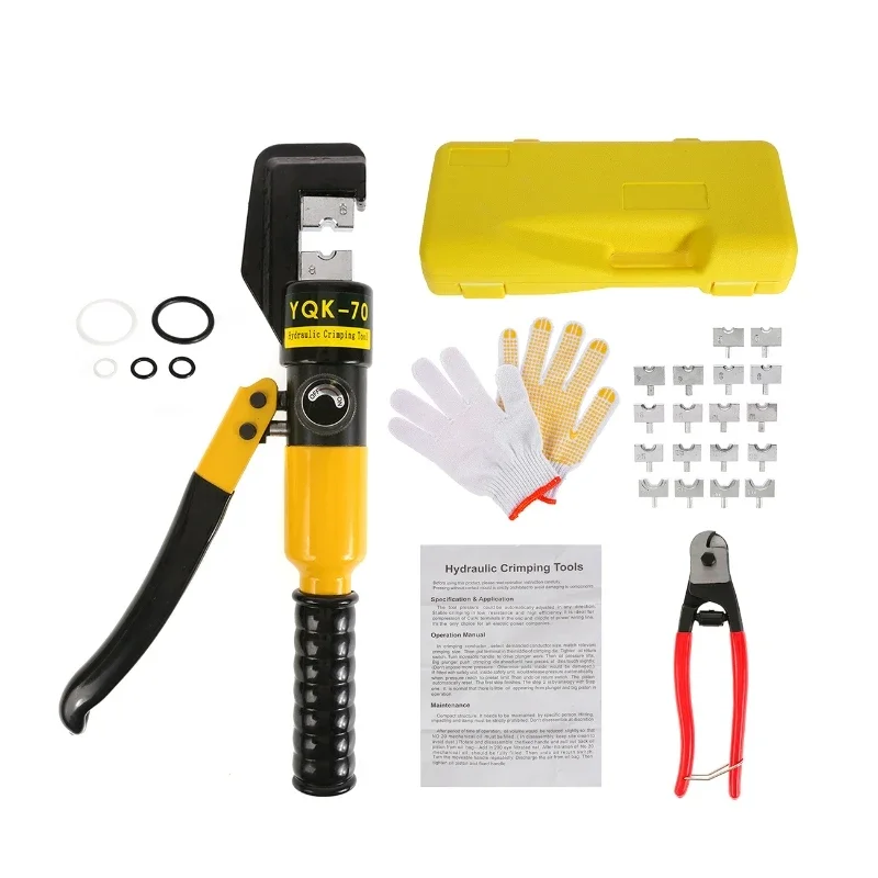 Hydraulic Clamp 4 6 10 16 25 35 50 70mm² Home Hydraulic Crimping Tool DIY Cable Wiring Crimping Plier Cordless Hydraulic Press