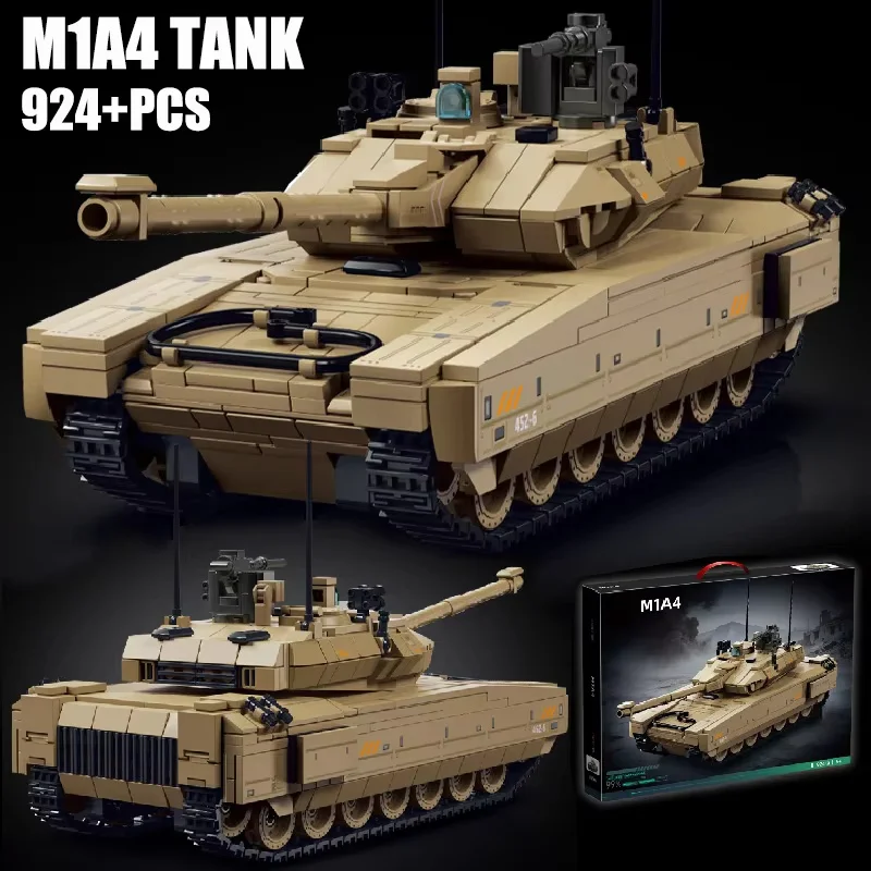 Military 924pcs Delta Force M1A4 Main Battle Tank Model Building Blocks Set MOC Assembly Panzer Kit Bricks Toys Gifts