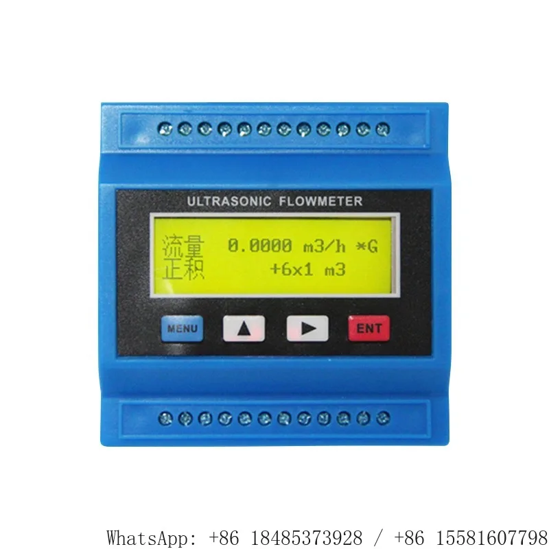 DIN Rail Ultrasonic Flow Meter Module Clamp-on External Ultrasonic Water Flow Sensor Wall-mounted Heat Energy Meter