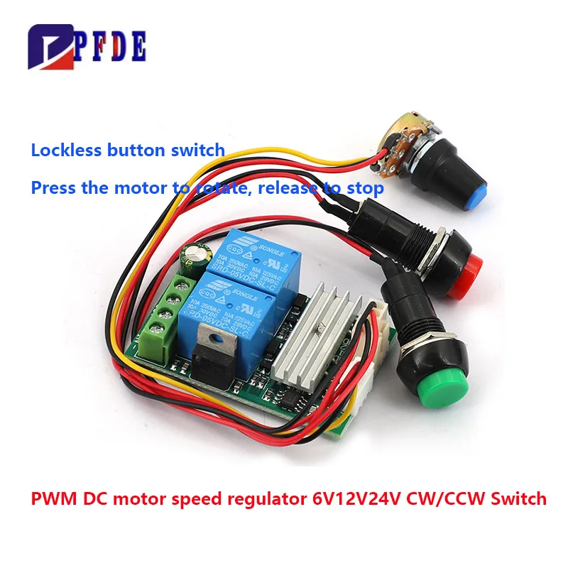 DC 6V 12V 24V PWM DC Motor Speed Controller Forward and Reverse Switch Linear Actuator Motor Controller Adjustable Speed Control