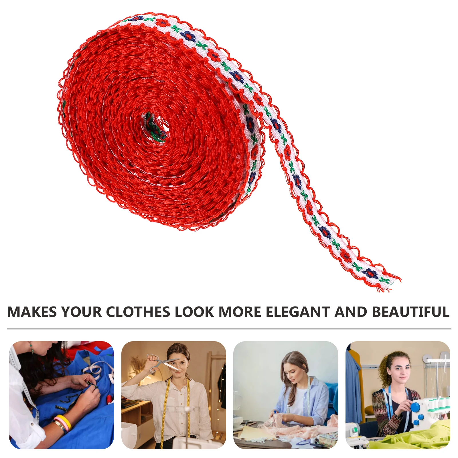 

1 Roll Vintage Diy Handmade Lace Ribbon Accessory Flower Embroidery Trim Fabric For Wedding Party Decor Sewing Craft 100Cm Width