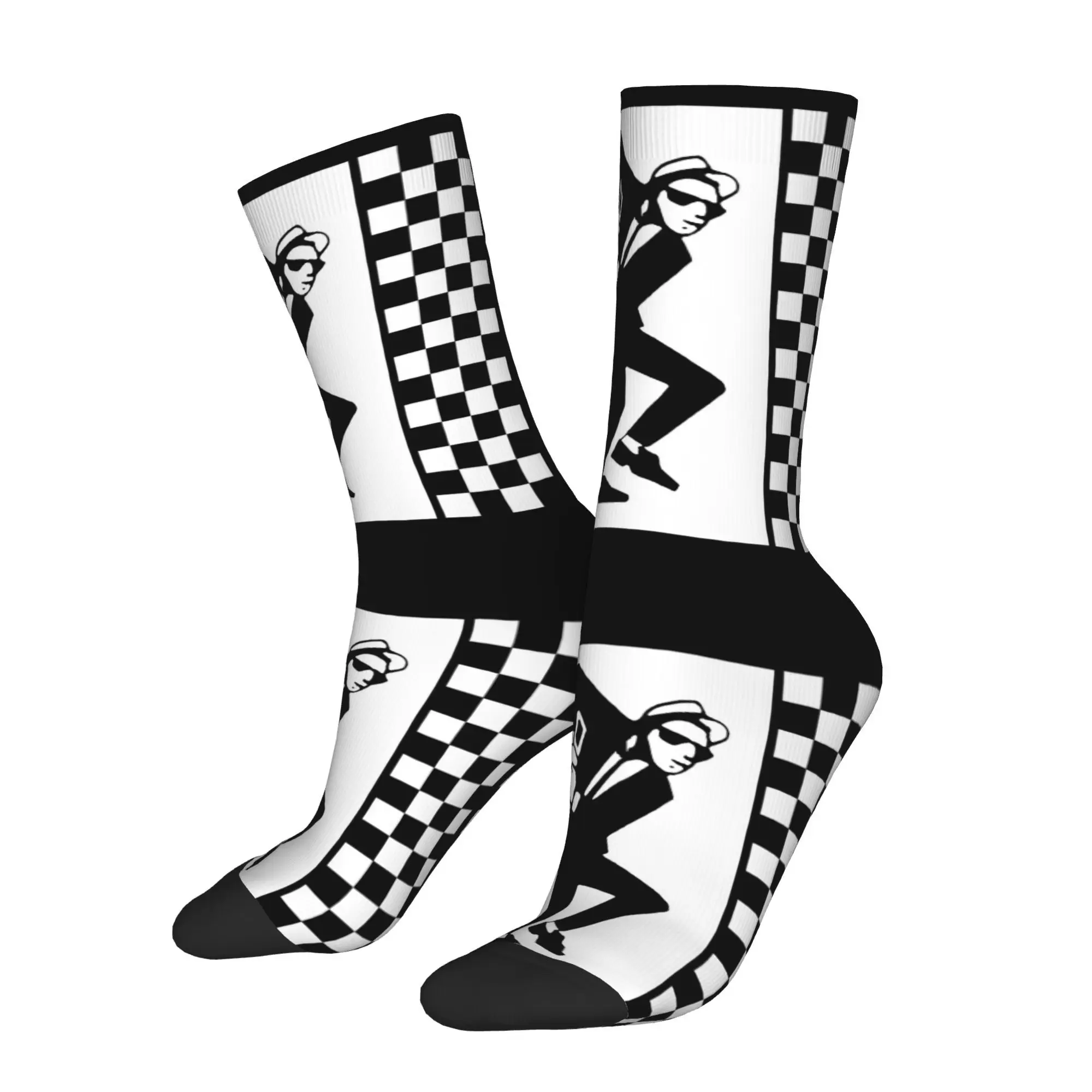 Funny Happy Men's Socks Ska Pattern Retro Harajuku  Hip Hop Seamless Crew Sock Gift Pattern Printed