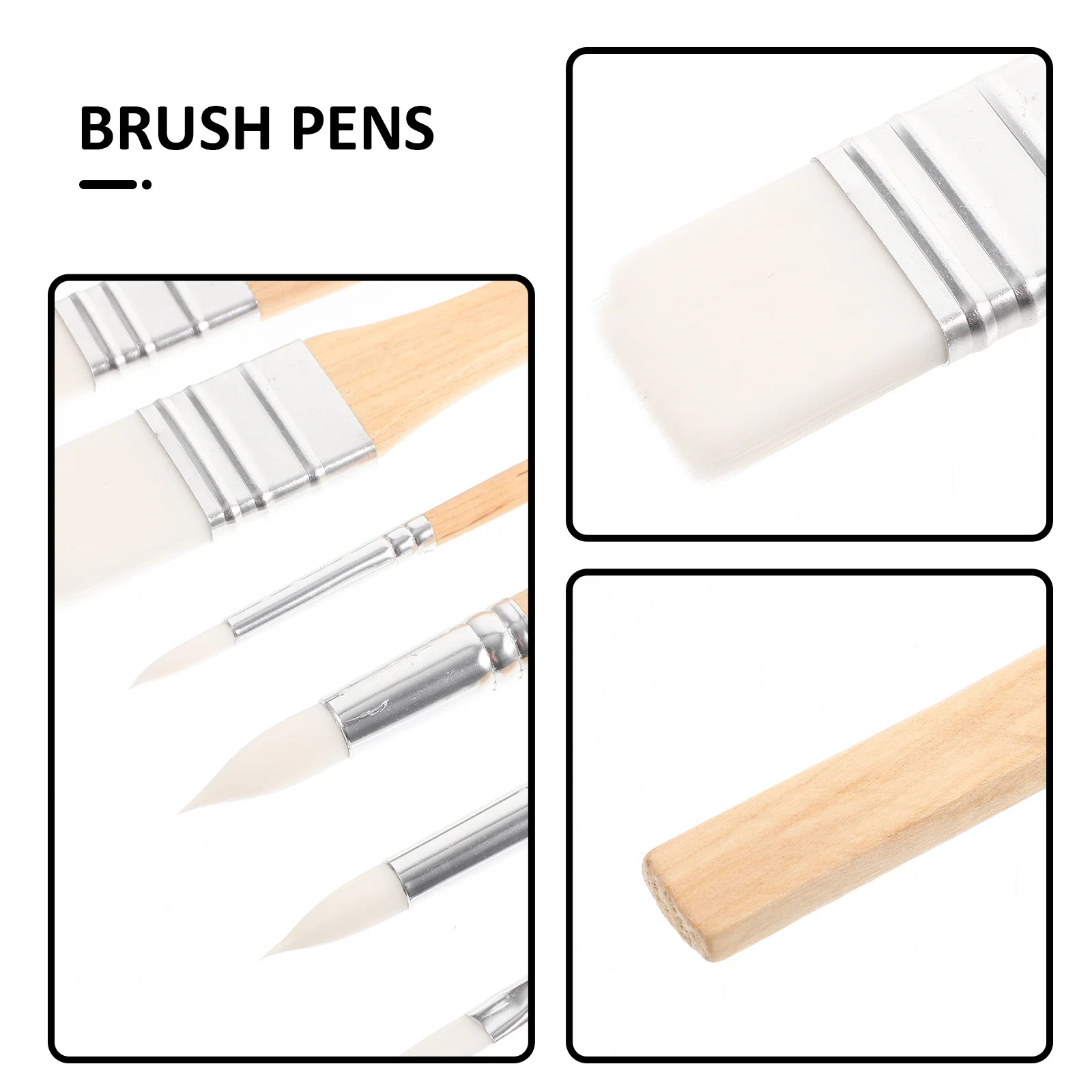 

6Pcs Nylon Painting Brush Set Professional Student Paintbrushes Drawing Tools for Watercolor Acrylic Gouache Art