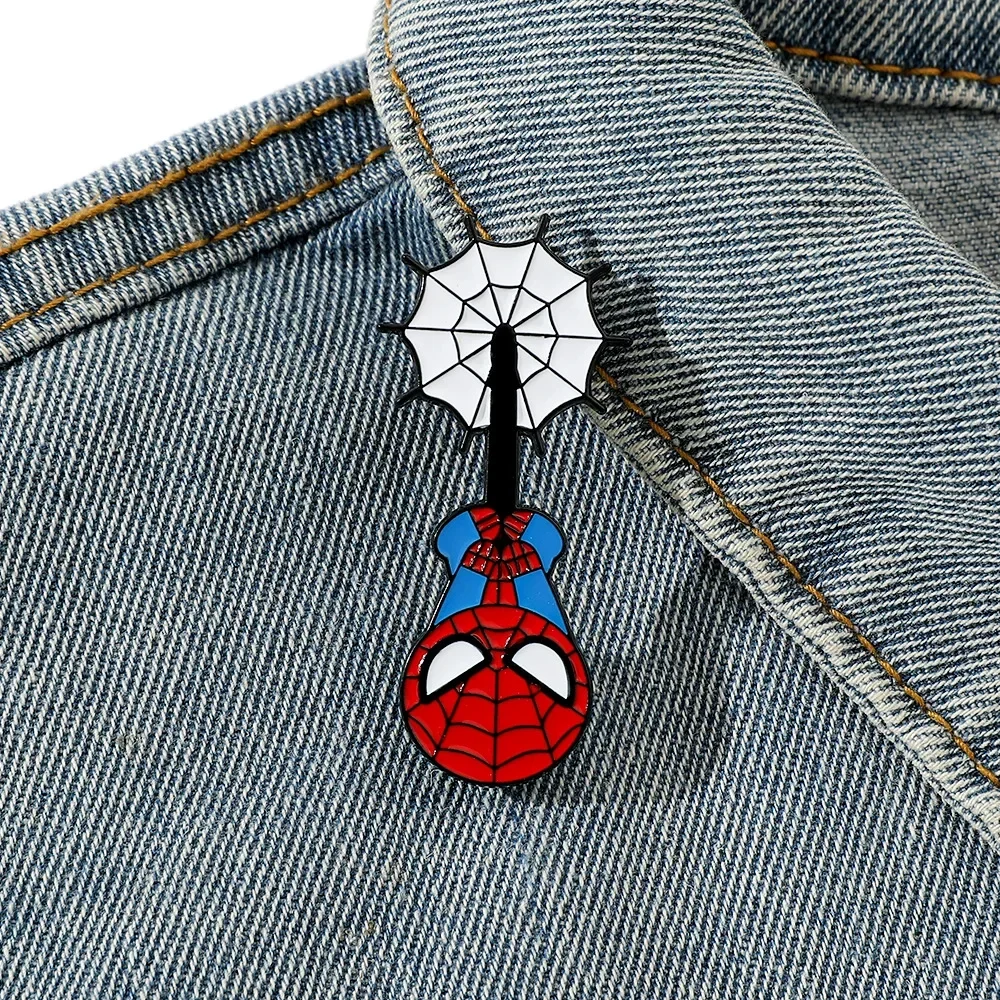 Movie Hard Enamel Pin Spider-Man Brooches Women Cool Lapel Pins Badges Backpack Clothing Accessories Fashion Jewelry Fans Gift