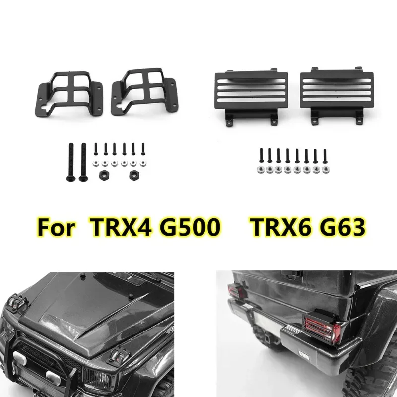 

Metal Front and Rear Lampshade Lamp Guards Protection Cover for Trxs TRX4 TRX-4 G500 TRX6 G63 1/10 RC Crawler Car Parts