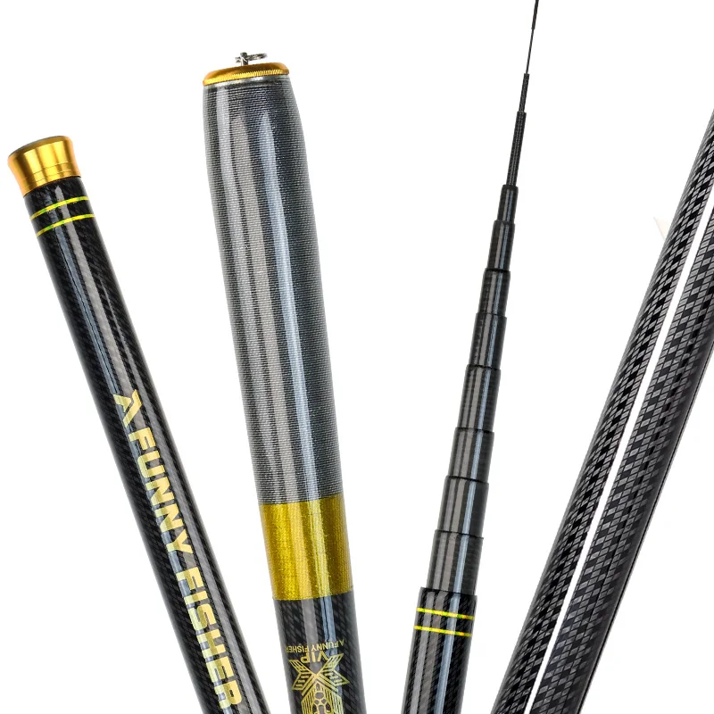 JOSBY Ultralight Telescopic Freshwater Fishing Rod Super Hard Carbon Fiber Fly Carp Stream Hand Pole Feeder3.6M4.5M5.4M6.3M7.2M
