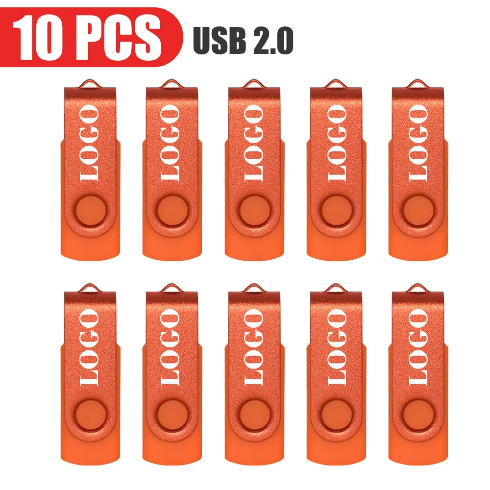 10 Stks/partij Usb Flash Drive 64Gb Pen Drive 512Mb 1Gb 2Gb 4Gb 8Gb 16Gb Pendrives Usb Stick 32Gb Geheugenstick Gratis Aangepast Logo Cadeau