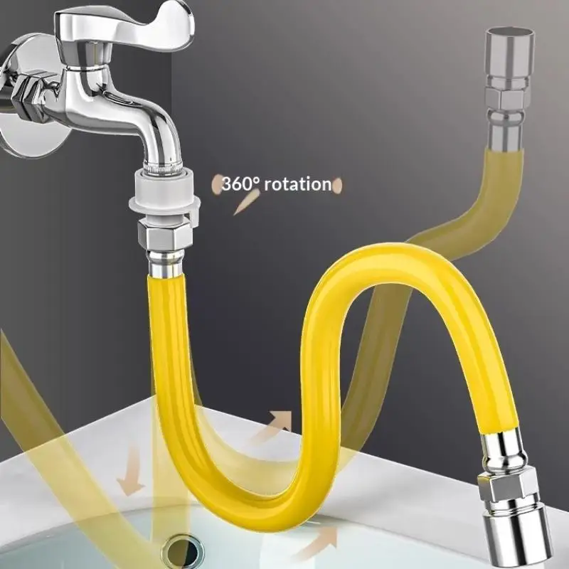 1Pcs 1 Mode Water Tap Extender Stainless Steel Faucet Extension Pipe for Kitchen Sink Bathroom Use