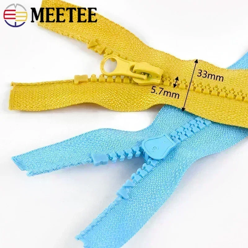 3/5Pcs Meetee 40-120cm 5# Resin Zipper for Sewing Open-End Zippers Closure Bag Coat Garment Zips Zip