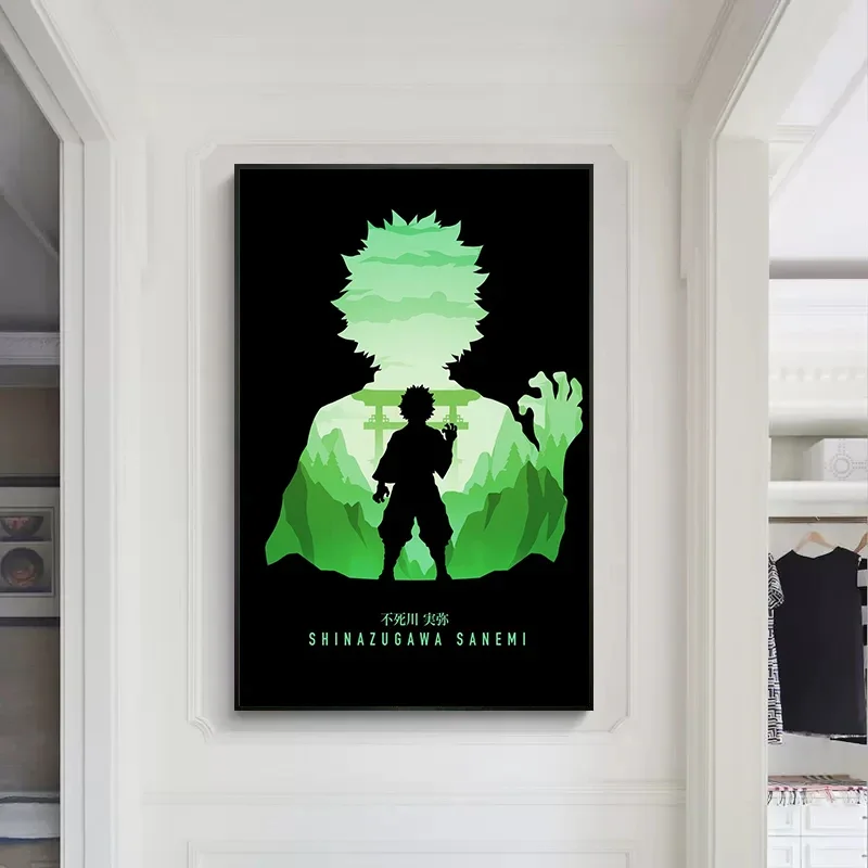 Minimalistic Art Demon Slayer Muichiro Sanemi Canvas  Japanese Anime Poster Print Wall Art For Living Room Home Decor