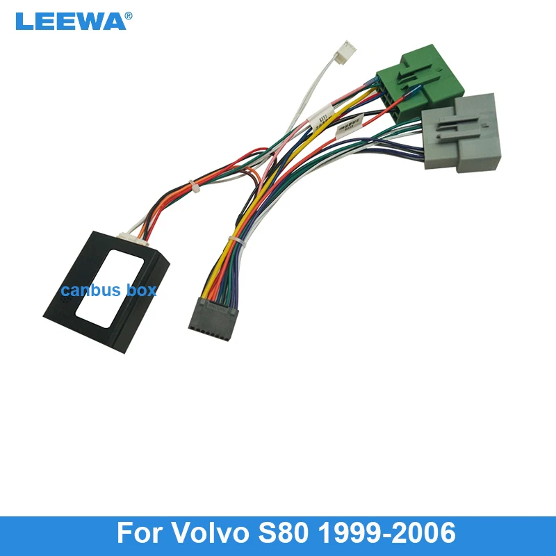 LEEWA Car 16pin Audio Wiring Harness For Volvo S80 99-06 Aftermarket Stereo Installation Wire Adapter