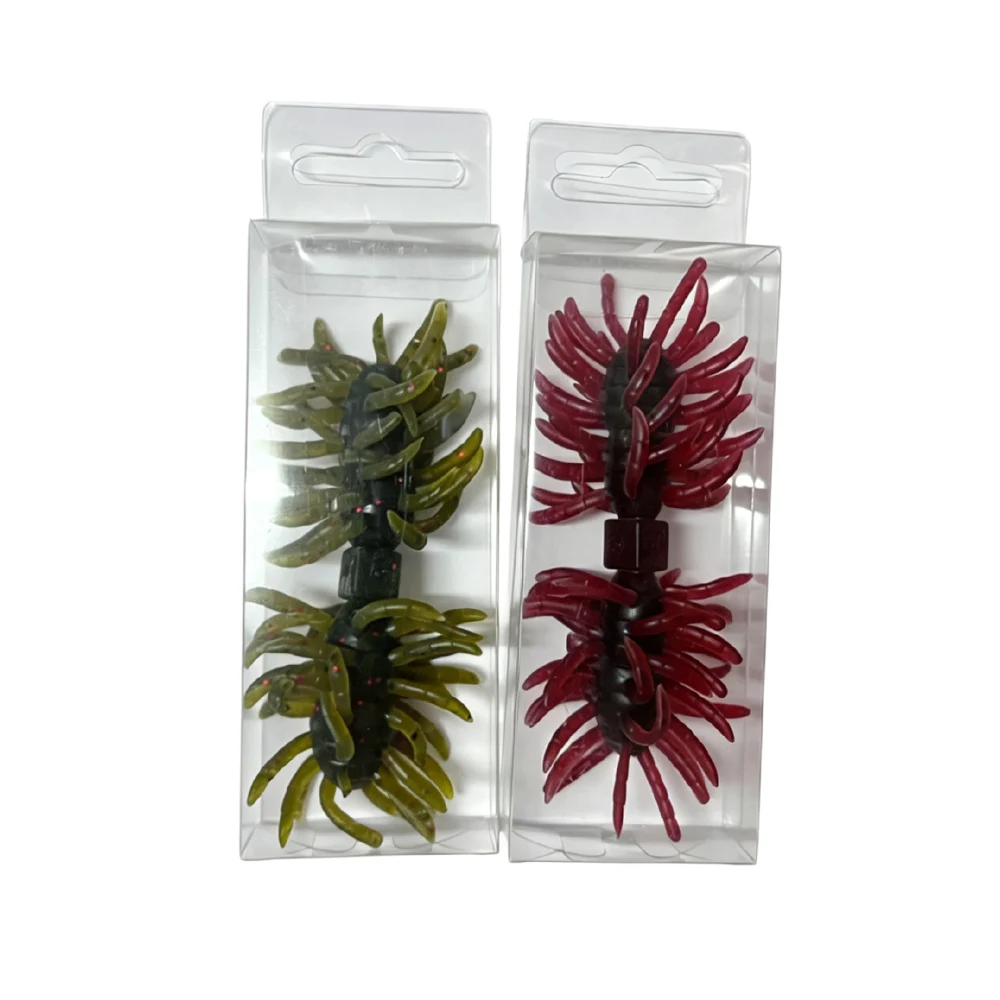 1 Stück, 3 Stück, 11 cm, 10 g, doppelter Kopf mit wackelnden Tentakeln, behaarter Spinnenköder, schwimmender, weicher Köder aus Kunststoff, flexibler Köder für Barsch, Hecht und Forelle. – Detail 20