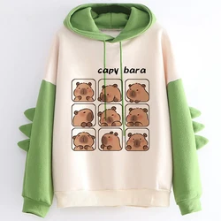 Capybara Vintage Sweatshirts for women Funny Cute Designer Hoodies Unisex Harajuku Y2k Hooded Streetwear Mange Pullovers Clothes