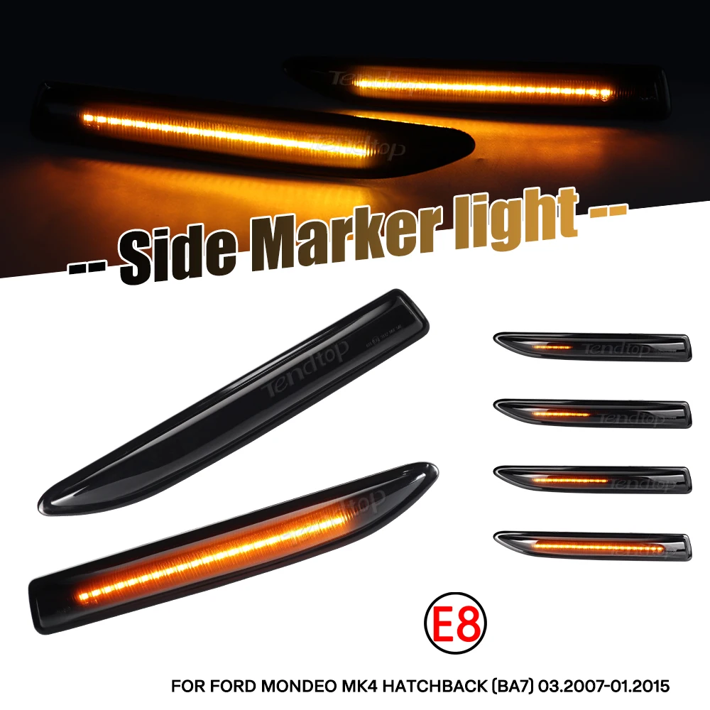 Sequential LED Dynamic Turn Signal Side Marker Light Blinker For Ford Mondeo Mk4 Hatchback Saloon Estate (BA7) 2007-2015