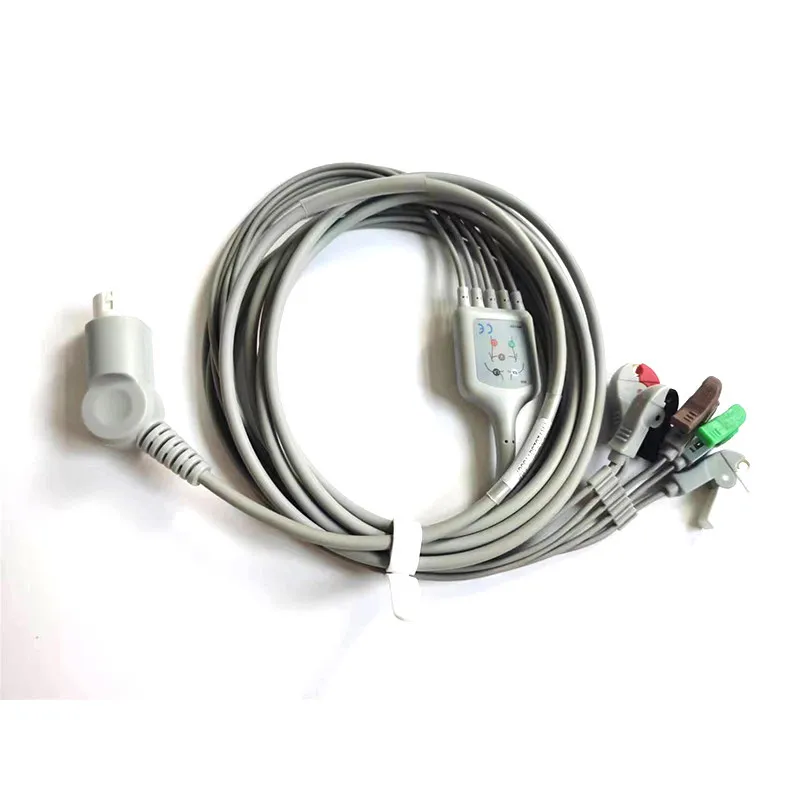 12-Pin 5-guide Clip Type Suitable for VM4VM6MP20MP30MP50 Monitors ECG Lead Cable