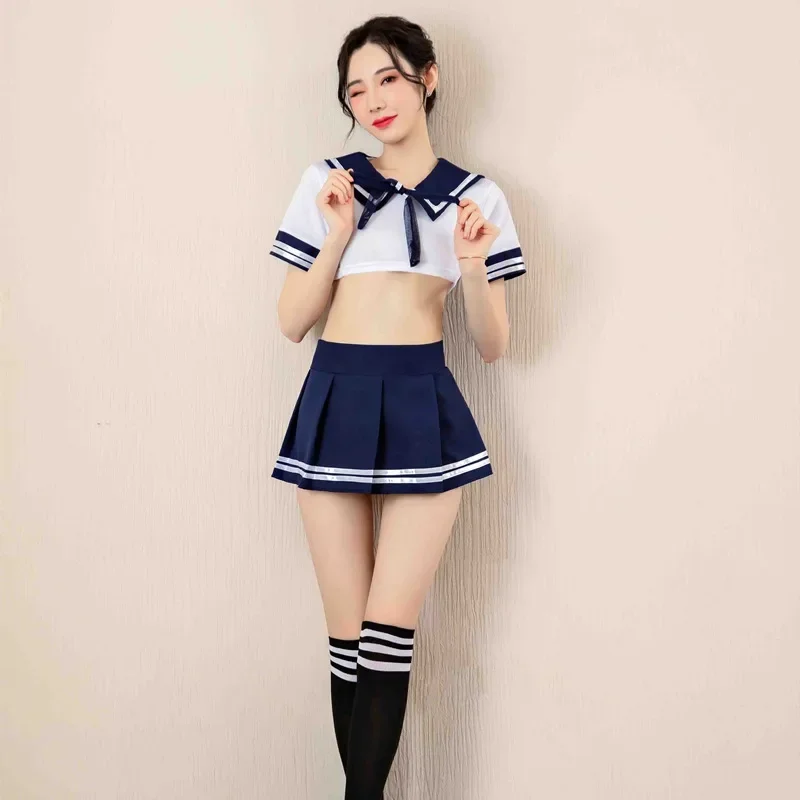 Sexy Cosplay Lingerie Student Uniform School Girls  Erotic Costume Dress Women Lace Mini Skirt Set Kawaii Lingerie Sexy Skirt