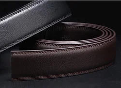 No Buckle Designer Mens Belts Body 3.5cm Wide Split Leather High Quality Men Automatic Belt accessories 125cm 140cm