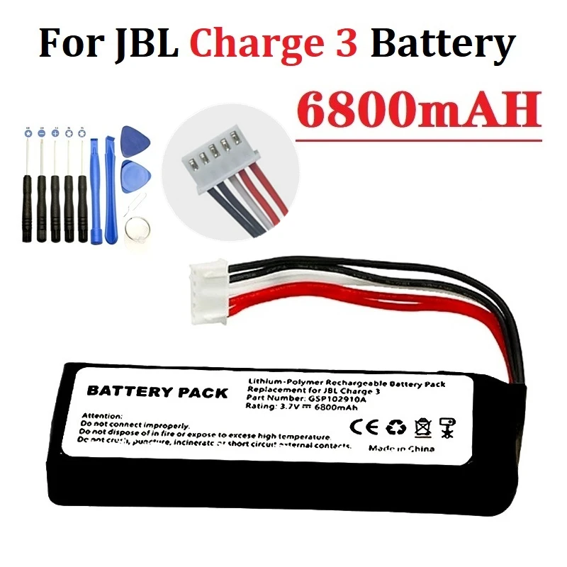 Uaktualnij baterię 6800mAh do ładowania JBL 3 Charge3 Audio głośnik Bluetooth bateria GSP1029102A do ładowania JBL 3 oryginalna bateria