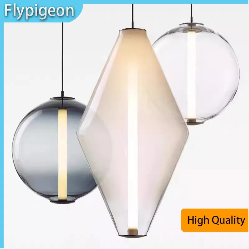 Nordic Minimalist LED Pendant Light Modern  Glass Hanging Lamp for Restaurant Cafe Bar Counter Kitchen Island Lighting Fixtures