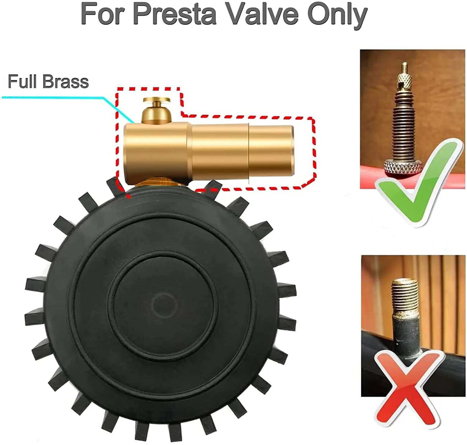 ATsafepro Presta Valve Pressure Gauge Air Pressure Relief for Road Bicycle Tires Range to 160 PSI 30 BAR Bike Pressure Gauge